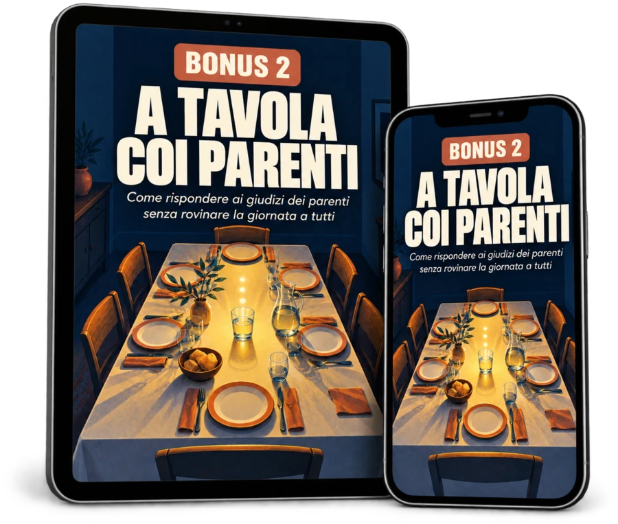 Mockup del bonus «A Tavola coi Parenti» su tablet e telefono